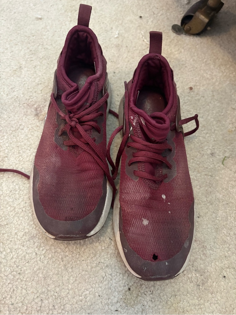 Women’s Well Worn Trashed Maroon Active Mesh Sneakers